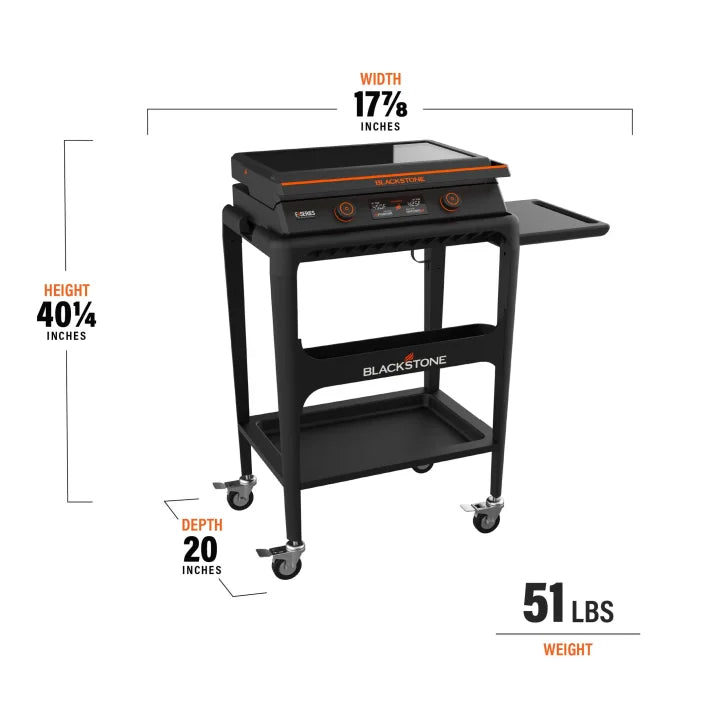 Portable Electric Griddle with Storage Cart – 22-Inch